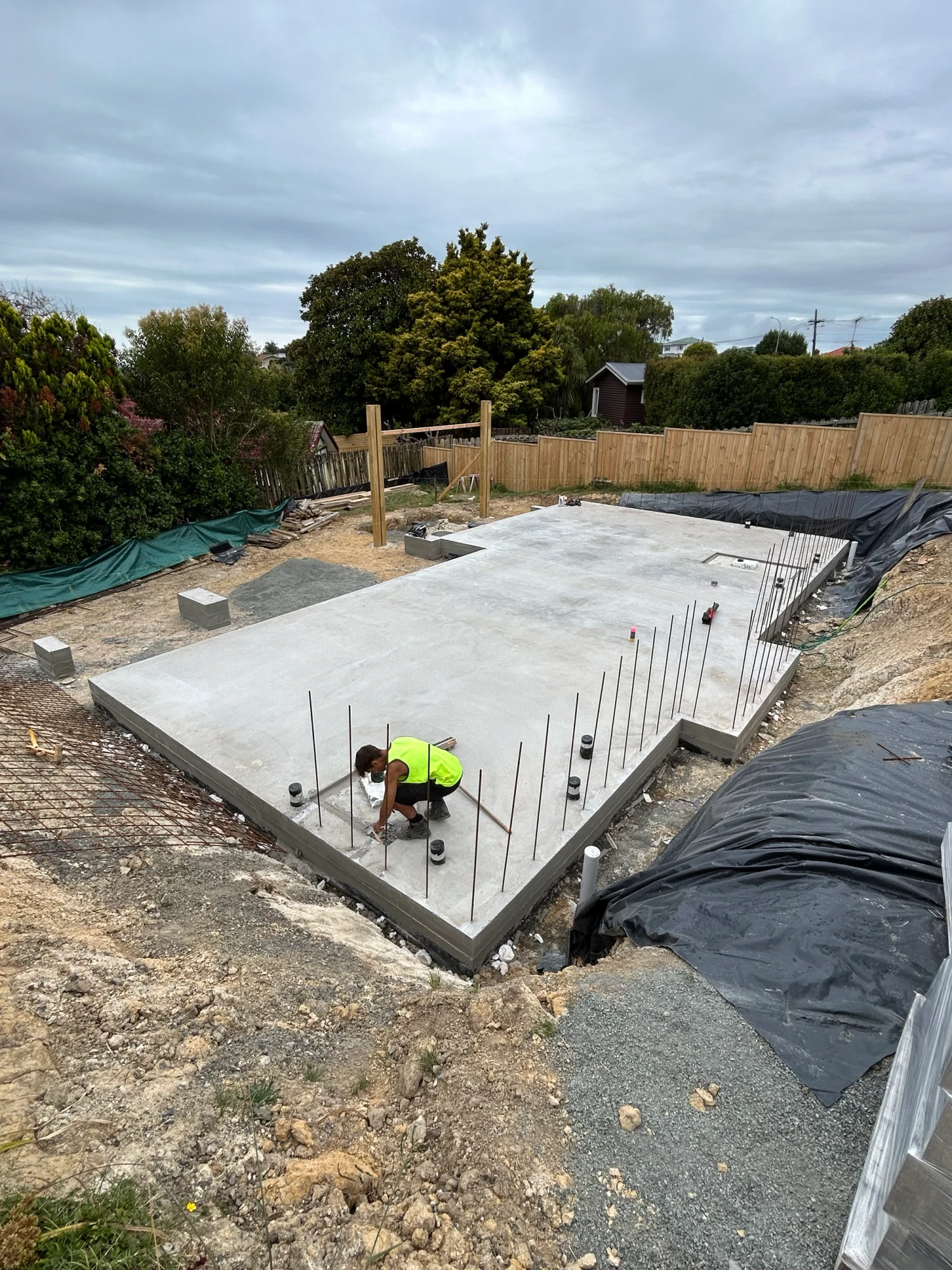 LSM team preparing a concrete pad for a new build in Auckland