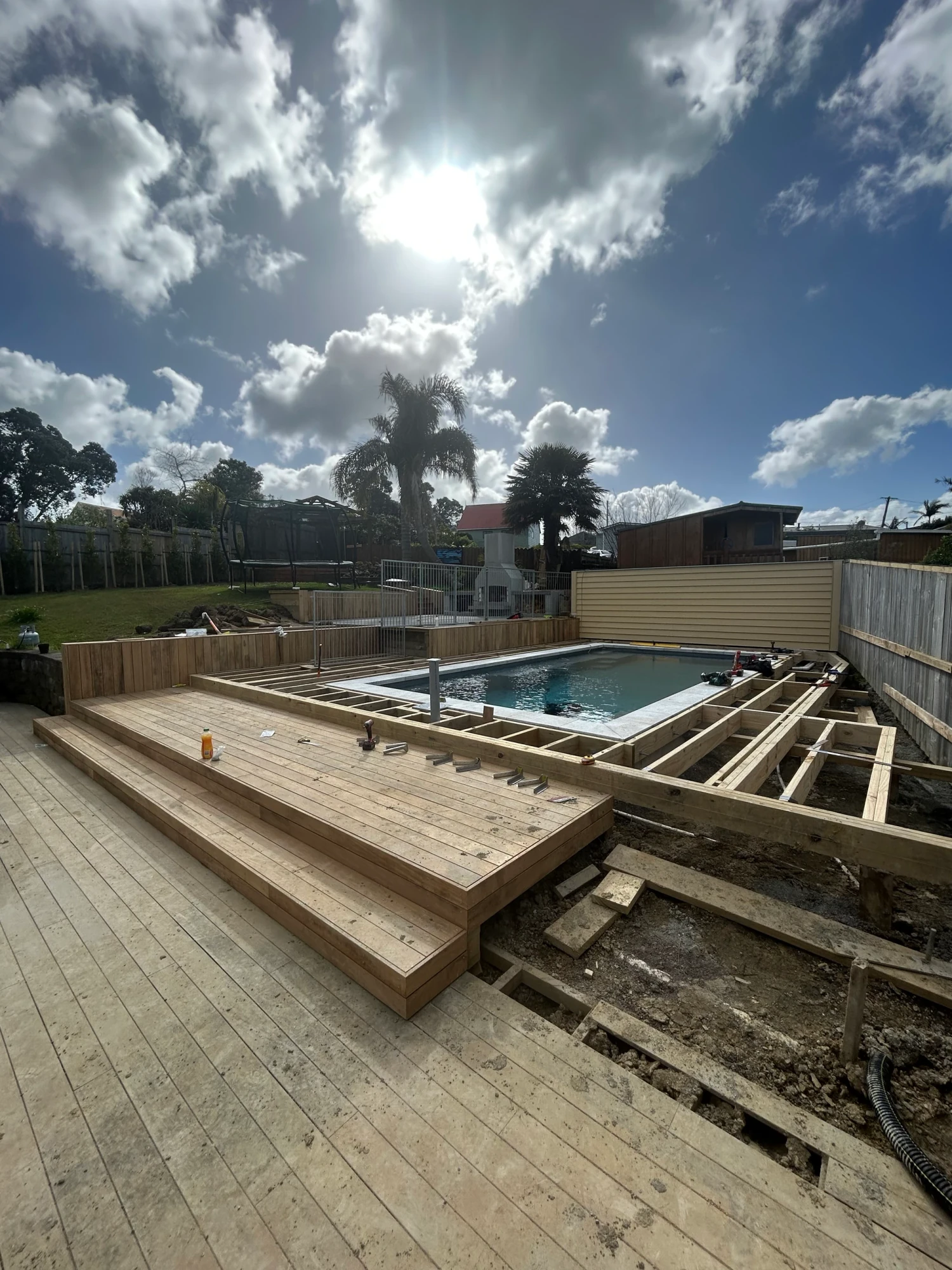 Pool deck under construction in Auckland by LSM Construction